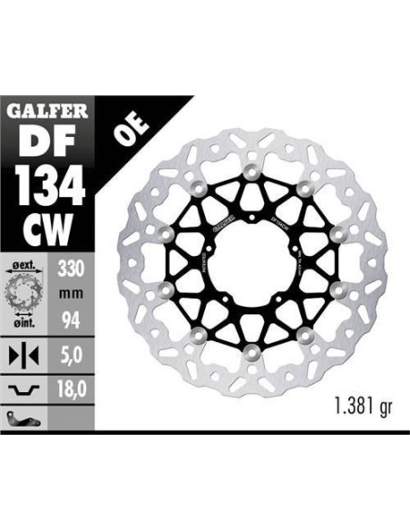 Disque de frein GALFER wave flottant route 330x5mm - HONDA CBR 1000 RR R 2020-