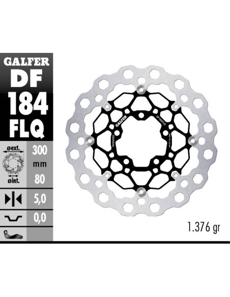 Disque de frein avant flottant GALFER CUBIQ - 300 mm - KAWASAKI ZX-6R - Z750