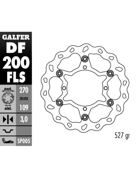 Disque de frein avant GALFER wave flottant oversize 270mm - KAWASAKI KX