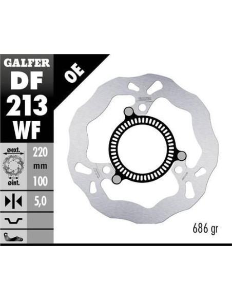 Disque de frein GALFER fixe wave arrière - KAWASAKI NINJA 400 2018-