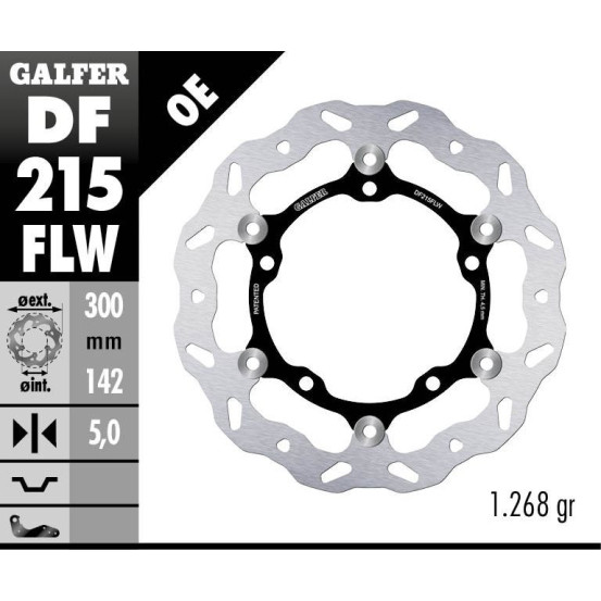 Disque de frein avant flottant Wave GALFER - 300 mm- KAWASAKI Z900 2017-