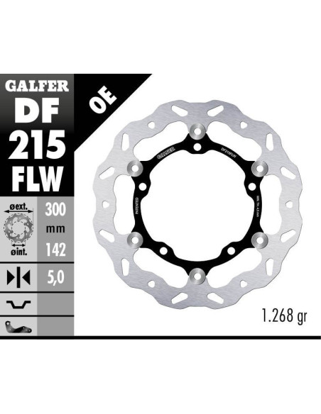 Disque de frein avant flottant Wave GALFER - 300 mm- KAWASAKI Z900 2017-