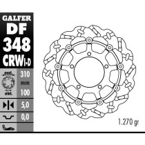 Disque de frein GALFER wave flottant TSUNAMI route côté droit frette alu 310x5mm - SUZUKI GSXE 1000 (05)