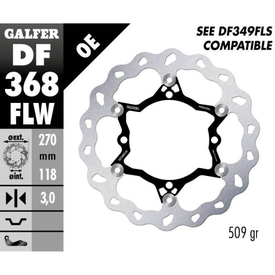 Disque de frein avant flottant Wave GALFER - 270 mm- SUZUKI RM-Z / RMX-Z 250 / 450