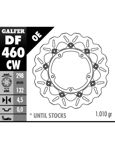 Disque de frein GALFER wave flottant route 298x4,5mm - YAMAHA YZF - R3