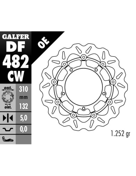 Disque de frein GALFER wave flottant route 310x5mm - YAMAHA R6 - R1