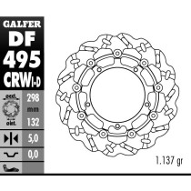 Disque de frein GALFER wave flottant TSUNAMI route côté gauche frette alu 298x5mm - YAMAHA R6 (03)