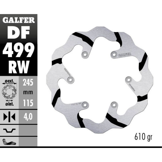 Disque de frein arrière fixe Wave GALFER- 245 mm- YAMAHA YZ WR (02)
