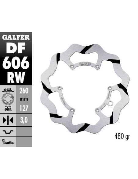Disque de frein avant fixe Wave GALFER- 260 mm- KTM & HUSQVARNA