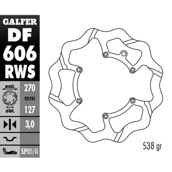 Disque de frein avant GALFER wave fixe TSUNAMI oversize 270mm - KTM & HUSQVARNA