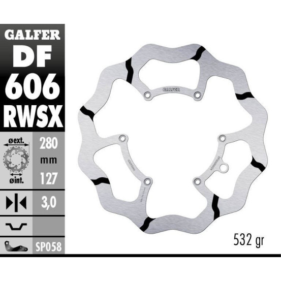 Disque de frein avant GALFER fixe wave GROOVE oversize 280mm - KTM & HUSQVARNA OFF-ROAD