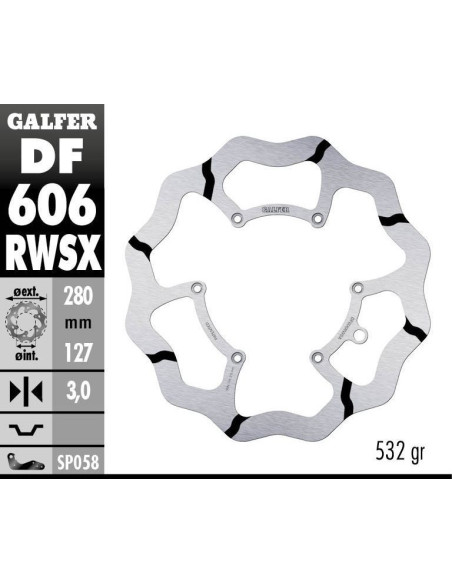 Disque de frein avant GALFER fixe wave GROOVE oversize 280mm - KTM & HUSQVARNA OFF-ROAD