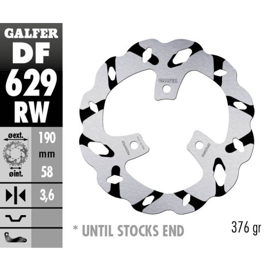 Disque de frein avant fixe Wave GALFER- 190 mm - APRILIA SR 50 R