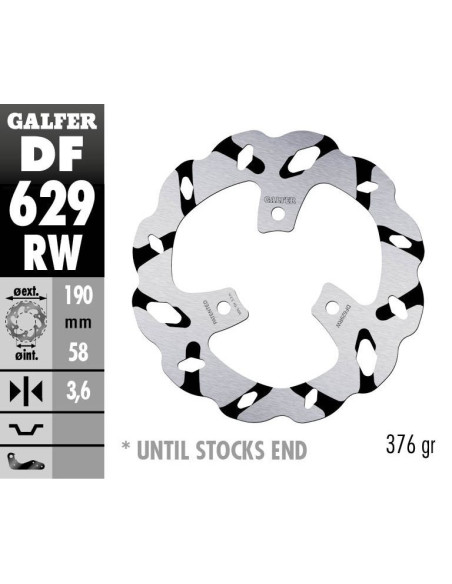 Disque de frein avant fixe Wave GALFER- 190 mm - APRILIA SR 50 R