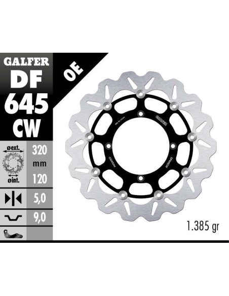 Disque de frein flottant Wave GALFER - 320 mm- HUSQVARNA SM510R (06)