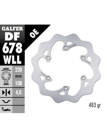 Disque de frein fixe Wave GALFER- 220 mm- GAS GAS