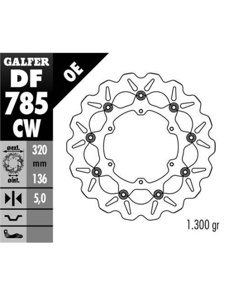 Disque de frein GALFER wave flottant route 320x5mm - KTM 1190 ADVENTURE