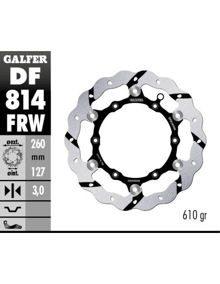 Disque de frein avant flottant Wave GALFER- 260 mm- BETA 250-300-390-400-450-498 RR