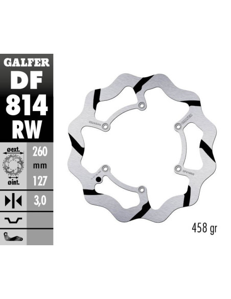 Disque de frein avant fixe Wave GALFER- 260 mm- BETA RR 4T
