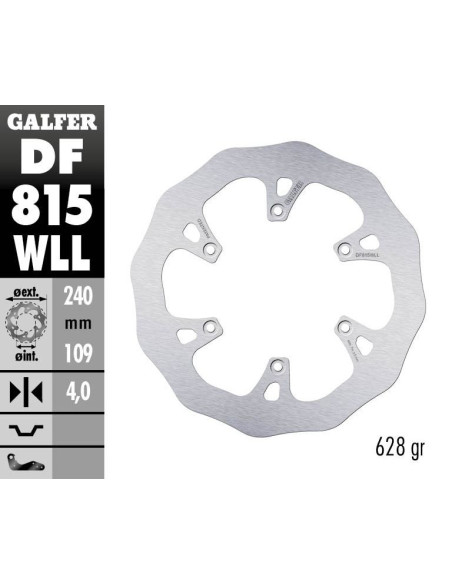 Disque de frein arrière fixe Wave GALFER- 240 mm- BETA RR 4T