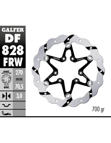Disque de frein avant flottant Wave GALFER- 270 mm- TM RACING FRONT