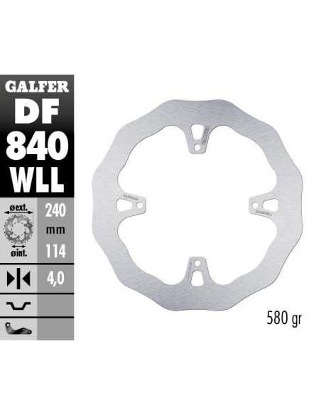 Disque de frein arrière fixe Wave GALFER- 240 mm- TM 2015-
