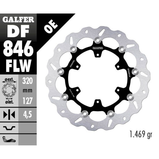 Disque de frein GALFER wave flottant - 320 mm - KTM 690 SMC R ABS