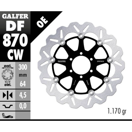 Disque de frein flottant Wave GALFER - 300 mm- DUCATI (06)
