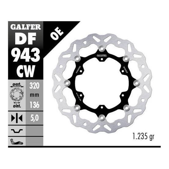 Disque Frein GALFER Wave Flottant 320x5mm