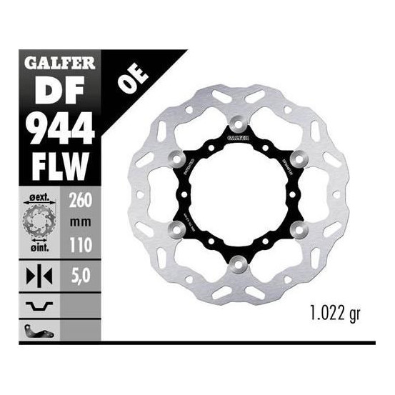 Disque Frein GALFER Wave Flottant 260x110x5mm