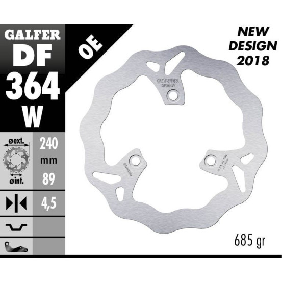 Disque de frein fixe Wave GALFER - 240 mm - SUZUKI BURGMAN 125