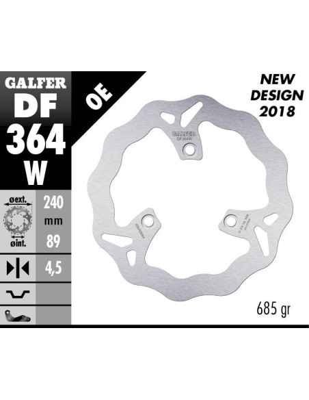 Disque de frein fixe Wave GALFER - 240 mm - SUZUKI BURGMAN 125