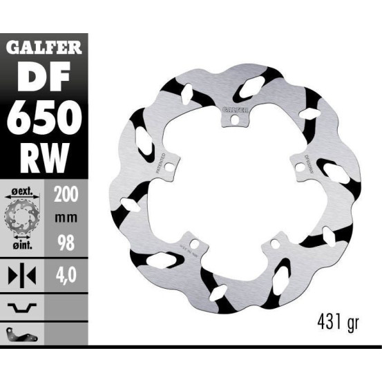 Disque de frein avant fixe Wave GALFER- 200 mm - PIAGGIO QUART