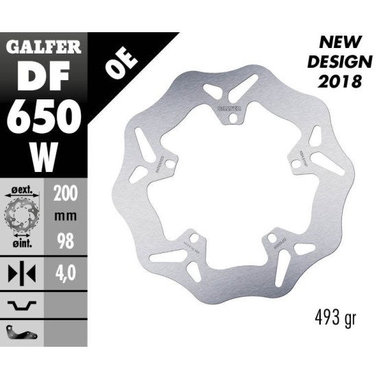 Disque de frein avant fixe Wave GALFER - 200 mm - PIAGGIO QUART