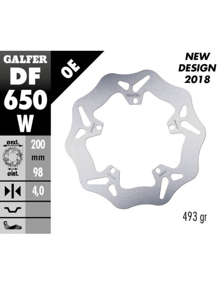 Disque de frein avant fixe Wave GALFER - 200 mm - PIAGGIO QUART
