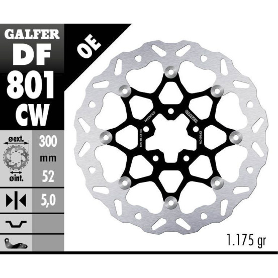 Disque de frein avant flottant Wave GALFER - 300 mm- KTM 790 DUKE