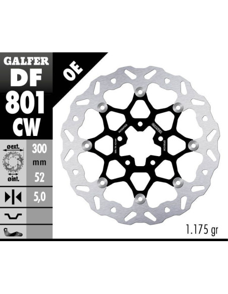 Disque de frein avant flottant Wave GALFER - 300 mm- KTM 790 DUKE