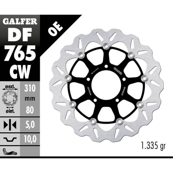 Disque de frein flottant Wave GALFER - 310 mm - MV AUGUSTA BRUTALE (01-06)