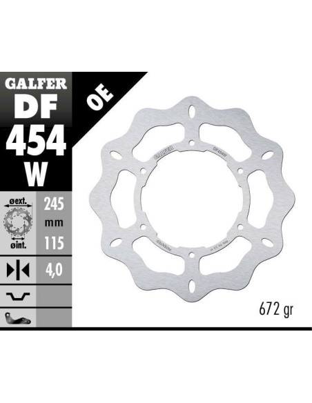 Disque de frein avant fixe Wave GALFER - 245 mm - YAMAHA SUPERTENERE 750