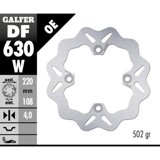 Disque de frein fixe Wave GALFER - 220 mm - DUCATI 748 SP