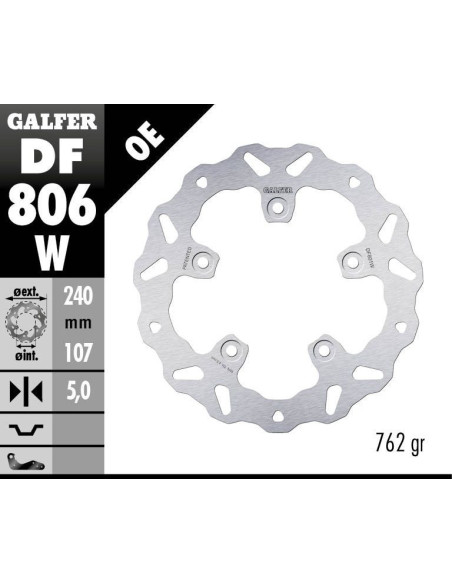 Disque de frein arrière fixe Wave GALFER - 240 mm - KTM DUKE 790-890 REAR