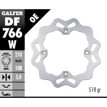 Disque de frein arrière fixe Wave GALFER - 210 mm - MV AUGUSTA BRUTALE (01-06) 2