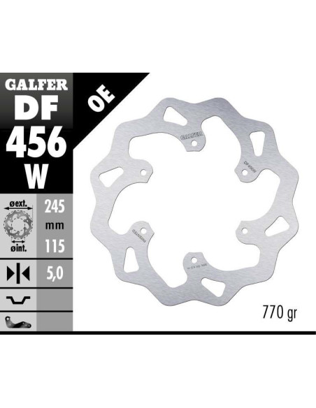 Disque de frein arrière fixe Wave GALFER - 245 mm - YAMAHA SUPERTENERE 750