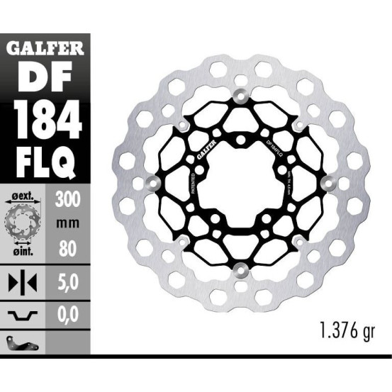 Disque de frein avant flottant GALFER CUBIQ - 300 mm - KAWASAKI ZX-6R - Z750