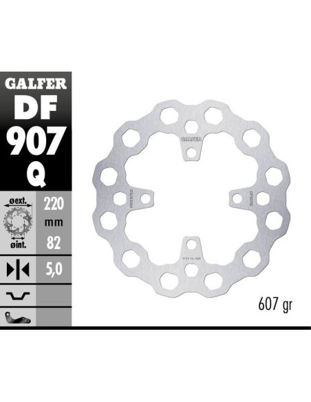 Disque de frein arrière fixe GALFER CUBIQ - 220 mm - TRIUMPH STREET TRIPLE - DAYTONA - THRUXTON
