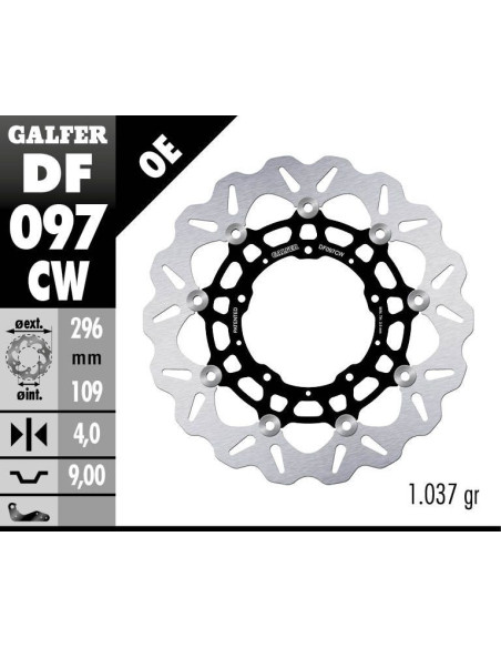 Disque de frein avant flottant Wave GALFER - 296 mm- HONDA X-ADV 750 FRONT (2017-)