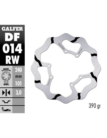 Disque de frein avant fixe Wave GALFER- 240 mm- HONDA CR-CRF -2014