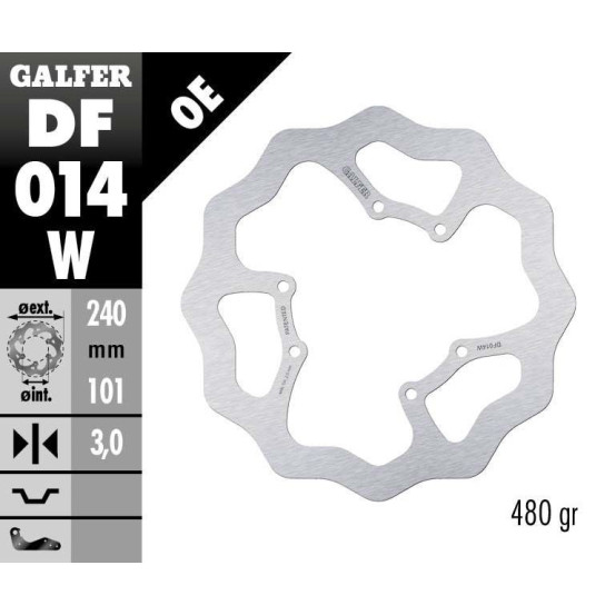 Disque de frein avant fixe Wave GALFER - 240 mm- HONDA CR-CRF -2014