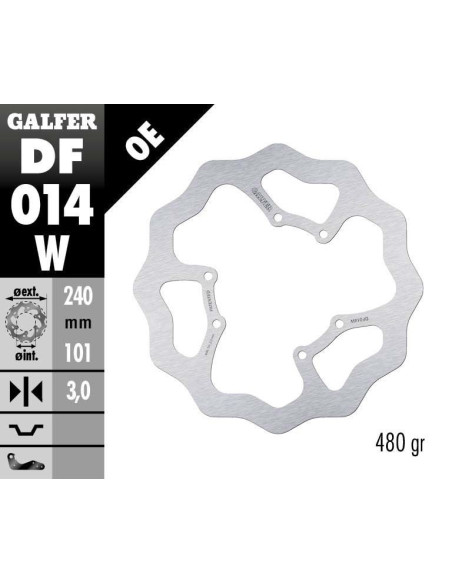 Disque de frein avant fixe Wave GALFER - 240 mm- HONDA CR-CRF -2014