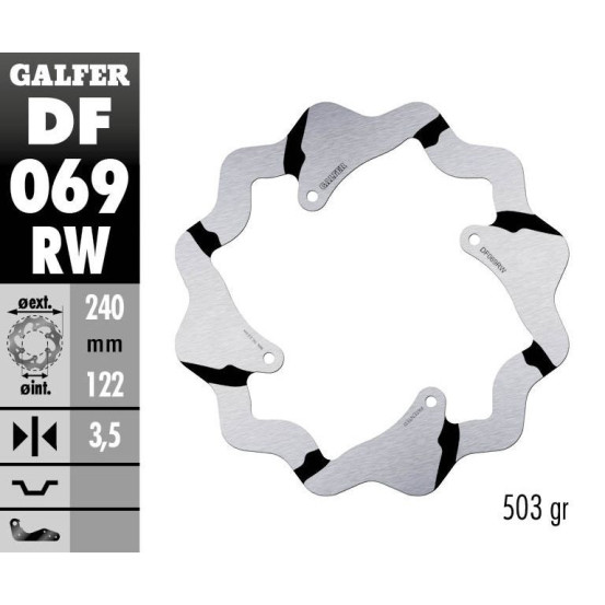 Disque de frein arrière GALFER Tsunami HONDA CR CRF